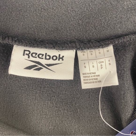 NWT Reebok Mens Polar Fleece Quarter Zip Sweater in Black - Size Small - Picture 6 of 10